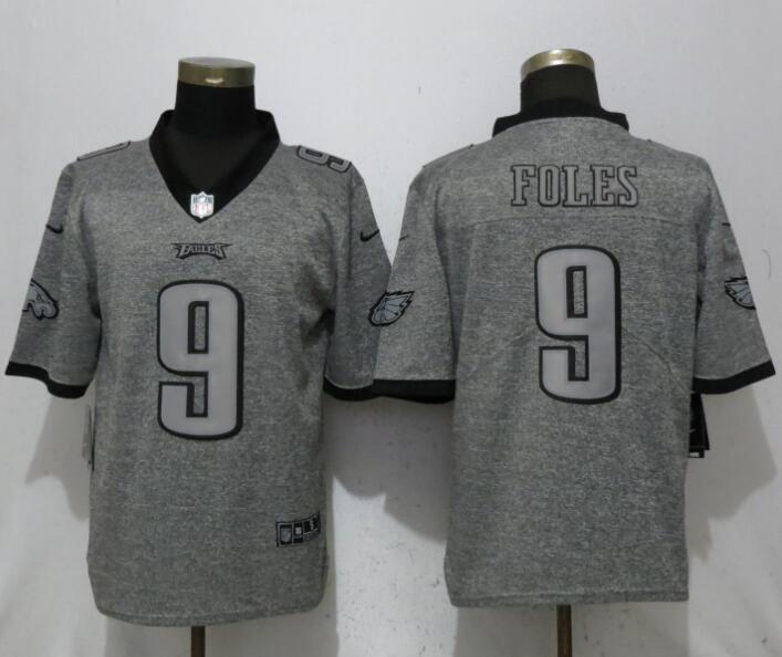Men Philadelphia Eagles 9 Foles Gray Vapor Untouchable Stitched Gridiron Limited Nike NFL Jerseys